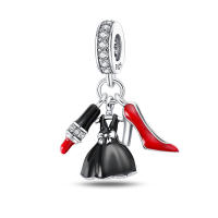 Dijes de plata de ley 100% para mujer, joyería fina DIY, regalo con cuentas de circón y Material metálico de piedra Natural - details 25