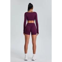 Pantalones cortos deportivos de cintura alta Control del vientre Hip Lift Ropa deportiva Pantalones cortos de yoga para mujer - details 9