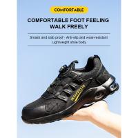 Zapatos De Seguridad Para Hombre Con Botones Giratorios Y Punta De Acero Indestructibles Antipinchazos Y Con Almohadilla De Aire Botas De Trabajo Con Suela De Goma Material De Tela Y Algodón - details 8