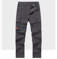 Pantalones cargo de algodón grueso con bolsillos para hombre, rectos, informales, - details 3