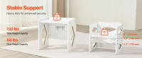 SucceBuy Juego de mesa y silla de destete Montessori, juego de madera para niños pequeños de altura ajustable para edades de 1 a 5 años, mesa de actividades para niños para leer, comer y jugar, blanco - details 4