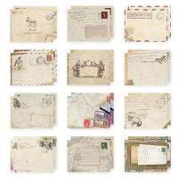 Mini sobres de papel de carta de felicitación Retro, papelería Vintage, tarjeta, 12 unidades por lote - details 2