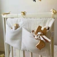 Bolsa de Almacenamiento para Cama de Bebé con Estampado Sólido y Lindo Accesorios de Bebé Bolsas Colgantes de 2 Bolsas Unisex - details 0