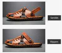 Sandalias de cuero para hombre, zapatos informales antideslizantes, cómodos, para playa y deportes, para verano - details 5