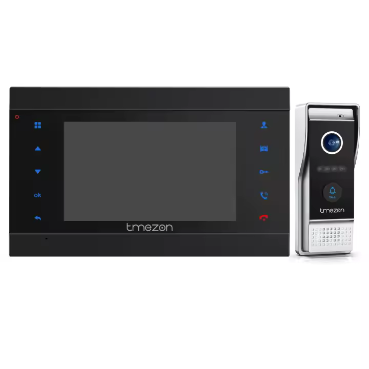 TMEZON Videoportero Wifi Sistema de intercomunicación,Monitor 1080P 7 zoll y timbre con cable para 1 familia - 1