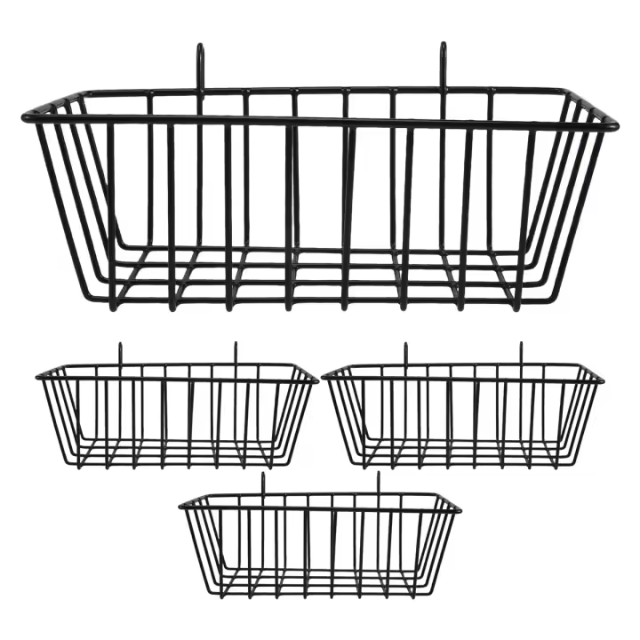 Estante de pared de rejilla metálica para fotos, 4 piezas, diseño de rejilla, utilizado para pared de fotos, cesta de alambre - 1