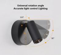 Aplique de pared magnético Lámpara de escritorio LED Control remoto 3 colores regulable 360 °     Luz nocturna de cabecera de dormitorio recargable por USB giratoria - details 7