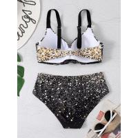 Conjunto de Bikini con Push-up para mujer, traje de baño Sexy, ropa de playa para mujer, bañador con estampado de estrellas - details 4