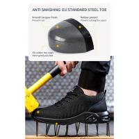 Zapatos de seguridad laboral antideslizantes con puntera de acero para hombres, a prueba de perforaciones y transpirables, zapat - details 3