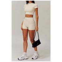 Ropa deportiva cómoda de alta elasticidad, ropa deportiva elástica transpirable, sujetador de Yoga de manga corta para Fitness - details 7