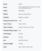 Baseus Magsafe Mini Power Bank Carga Rápida Batería de Litio-Ion Para iPhone 16 15 Pro Max - details 21