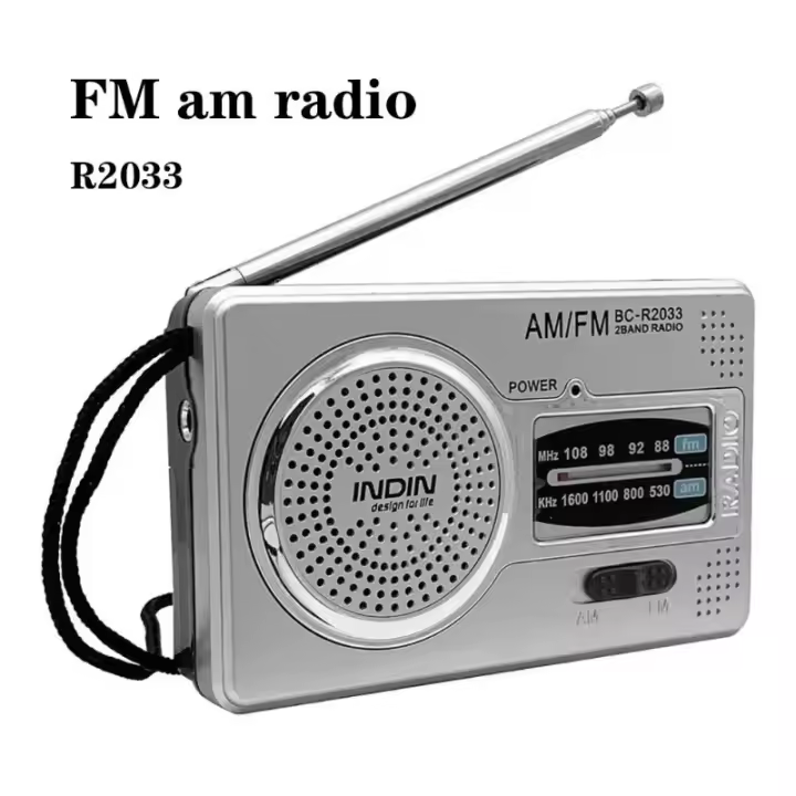 Radio FM Portátil R2048 Antena Telescópica de Bolsillo, Mini Radio AM FM Multifuncional, Alimentada por Batería, Ideal para Ancianos, Kit de Supervivencia - 1