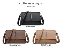 Nuevo bolso de hombro de cuero suave de moda, bolso de mujer de mensajero de múltiples capas con patrón de lichi - details 1