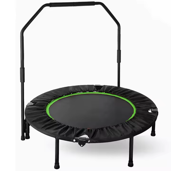 Mini trampolín plegable, trampolín de ejercicio con mango ajustable, trampolín reboteador para adultos fitness, trampolín interior - 1