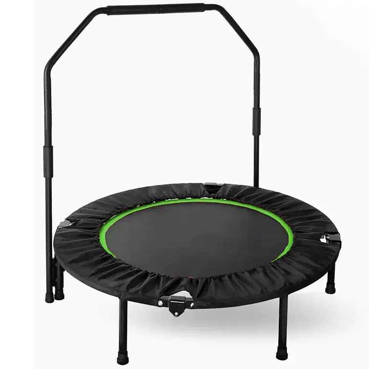 Mini trampolín plegable, trampolín de ejercicio con mango ajustable, trampolín reboteador para adultos fitness, trampolín interior - 1