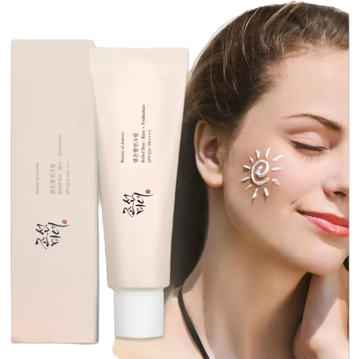 Crema Protector Solar Probiótica SPF50 Control de Aceite Facial Largo Duradero Blanqueo de Arroz - 1