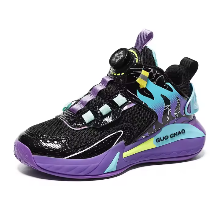 Nuevos Zapatos de Baloncesto Ligeros para Niños Zapatillas Deportivas Transpirables con Hebilla Giratoria - 1
