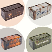 4 unids/set estilo Industrial Retro hierro decoración creativa artículo de colección Mini contenedor de escritorio modelo Mini caja de almacenamiento regalos para niños - details 3