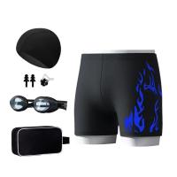 Conjunto de traje de baño para hombre, gorro, bañadores, gafas de natación para verano, vacaciones - details 1