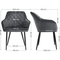 Silla de Comedor de Terciopelo Silla de Cocina con Respaldar Carga Máx. 120 kg Patas de Metal - details 9