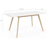 Mesa extensible rectangular 4-8 personas, 120-160 cm, color blanco - details 5