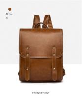 Mochila de piel blanda retro Pu para hombres y mujeres, bolsa de computadora de gran capacidad, mochila universitaria, mochila de cercanías - details 17