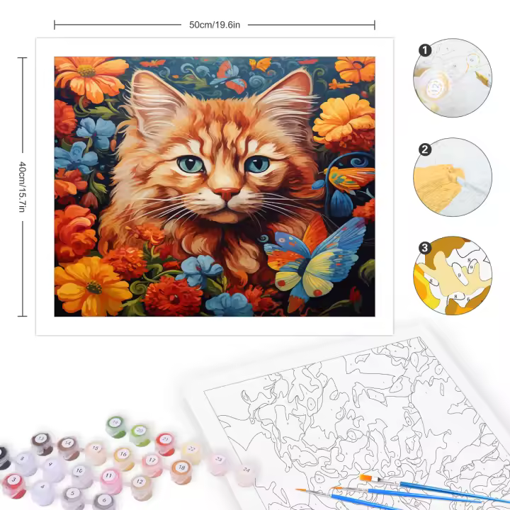 RUOPOTY-pintura acrílica por números para decoración del hogar, pintura Digital sin marco, por números, animales en lienzo - 1