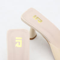 Sandalias de gran tamaño de color sólido versátiles de estilo coreano con tiras transparentes de punta cuadrada y tacones altos - details 11