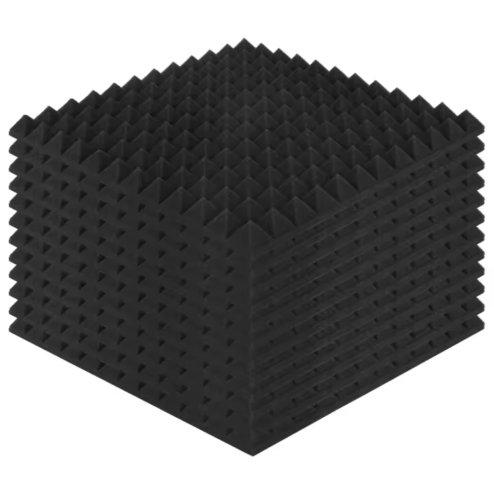 Espuma insonorizada en forma de pirámide, Panel de tratamiento acolchado a prueba de sonido para aislamiento de graves Echo, paquete de 12 - 1