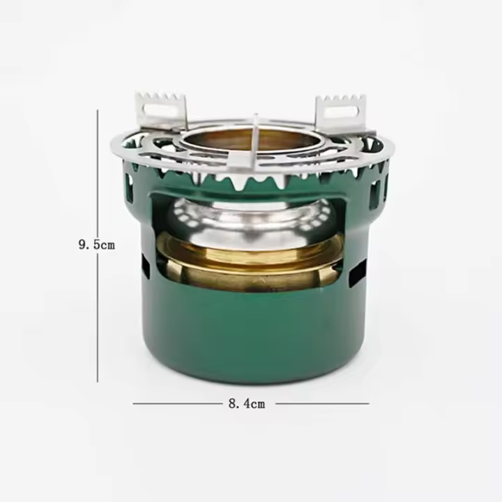 Estufa de Barbacoa Portátil de Acero Inoxidable Cocina de Campamento a Alta Temperatura con Accesorios de Alcohol - 1