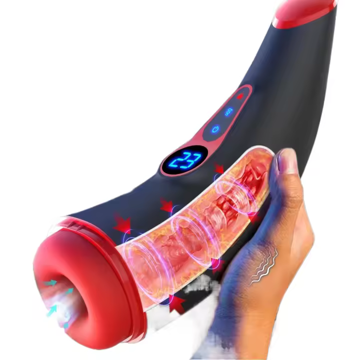 Taza de masturbación masculina, masturbador vibratorio con calefacción de succión automática, juguetes para mamadas, Coño de bolsillo, producto sexual para adultos - 1