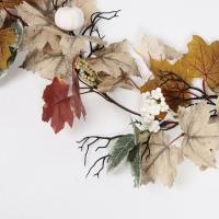 Enredadera artificial de hoja de arce de otoño de 190 cm, enredadera de calabaza de Halloween con bayas blancas realistas, plantas falsas de calabaza de plástico - details 7