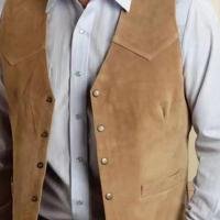 Chaleco marrón para hombre, traje de negocios formal, chaleco para padrinos de boda, nuevo vaquero - details 6