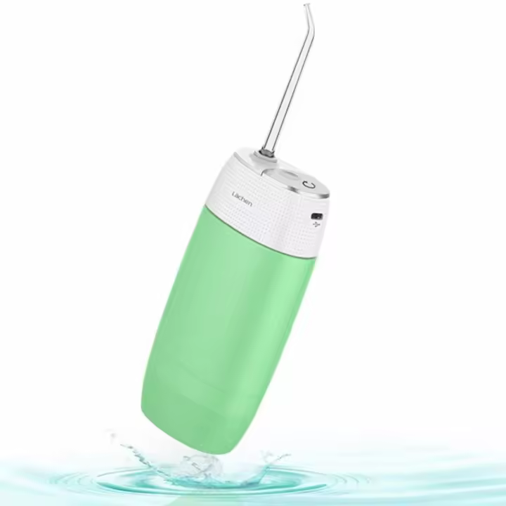 Irrigador inalámbrico portátil con hilo dental de agua caliente, mini hilo dental eléctrico recargable, limpieza de dientes usada, 3 modos IPX7 a prueba de agua, - 1