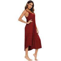 2025 Ropa de verano nueva, ropa de casa, ropa de mujer europea, camisón sexy con tirantes cómodos y de gran vuelo. - details 14