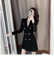 Vestidos De Mujer otoño nuevo Vestido De traje De negocios negro para Mujer Vestido De Mujer - details 11
