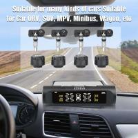 Sistema de Monitor de Sensor de alarma de presión de neumáticos TPMS, pantalla de coche, advertencia de temperatura de carga de energía Solar interna/externa - details 5