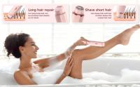 Recortador de bikini para mujer, maquinillas de afeitar eléctricas 2 en 1 para mujer, resistente al agua IPX7, afeitadora húmeda y seca recargable por USB, adecuada para depilación en todo el cuerpo - details 3
