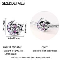 Encanto Clásico de Plata Esterlina S925 - Romántico Pulsera de 3mm con Zirconio - Ideal para Joyería DIY para Mujeres - details 1