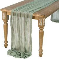 Lino Gauze Runner Decoración de Comedor Rústica para Bodas, Fiestas, Navidad 90*300CM - details 10