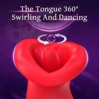 Masaje de placer portátil Rosa lengua vibrador lamer dispositivo de succión del clítoris juguete sexual para mujeres mama clítoris coquetear masturbación vibrando huevo - details 3