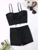 Bikinis con cordón frontal, cintura alta para mujer, bañadores de mujer, bañador para nadar, ropa de playa 2025 - details 32