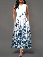 Women's Boho Long Dress Elegant Sleeveless Floral Print Casual Beach Party Summer Dress - details 11