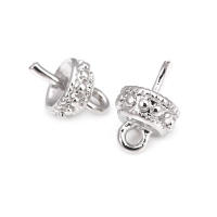 Perlas de latón de alta calidad con baño de oro de 18K, media perforación, para conectar dijes, tapas de perlas, accesorios para la fabricación de joyería DIY para mujeres - details 67