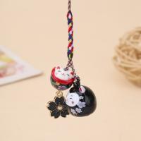 Llavero único y bonito Maneki Neko con flor de cerezo, colgante de gato de la suerte fantástico, mochila, dijes, decoración para bolso, correa para teléfono para niñas - details 16