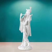Krishna Statue 9.65 inch Resin Crafts Artwork Religious Resin Ornament Collectible for Bookcase Home Tabletop Living Room Decor