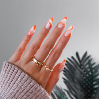 24Pcs Uñas Postizas De Póker Manicura Ballerina Removible Almendra Uñas Falsas De Decoración Para Mujeres Y Niñas Uñas Postizas De Cuchara Completo - details 22
