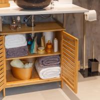 Mueble bajo Lavabo nórdico marrón de bambú para Cuarto de baño Basic - details 4