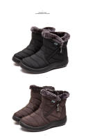Nieve de gran tamaño para mujer, zapatos con forro de algodón, ots cálidos impermeables de corte medio - details 16