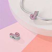 Dijes de letras de Plata de Ley 925 que se adaptan a pulseras Pandora, abalorio de cuentas del alfabeto AZ para pulseras, collar con circonita cúbica 5A para mujer, ceremonia de cumpleaños, regalo de joyería DIY - details 0